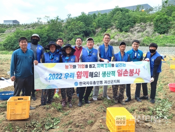 한국 자유총연맹 괴산군지회, "감자 농가 일손 봉사 운동" 참여